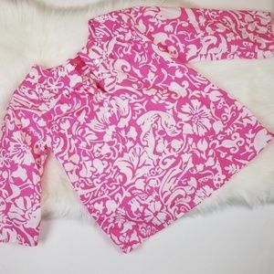 Pink and White Floral Shirt Girls 14 Lilly Pulitzer